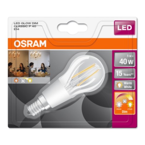 Bec dimmabil LED GLOW E14/5W/230V 2200-2700K - Osram