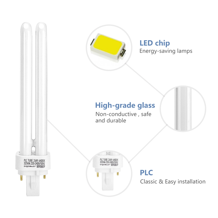 Bec economic CFL G24d-3/26W/230V 6500K