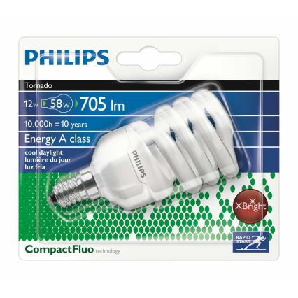 Bec economic Philips E14/12W/230V - TORNADO