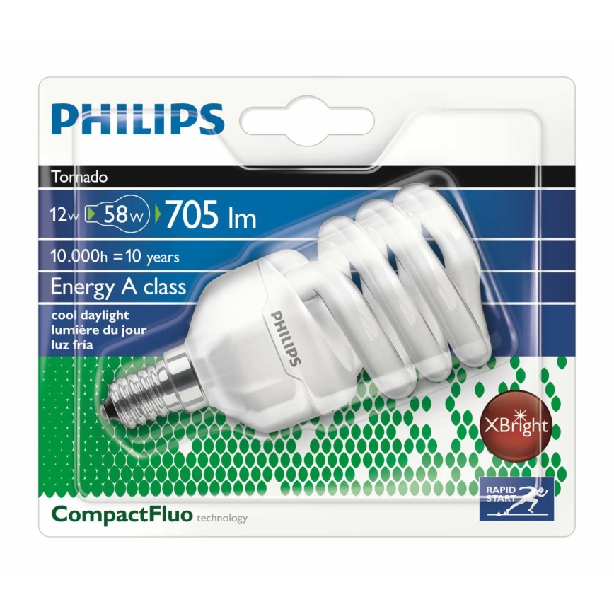 Bec economic Philips E14/12W/230V - TORNADO