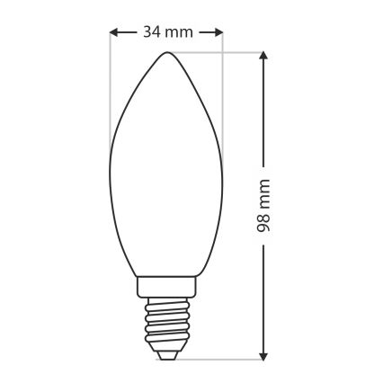Bec industrial C35 E14/40W/230V 2700K