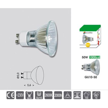 Bec industrial cu halogen GU10/50W/230V