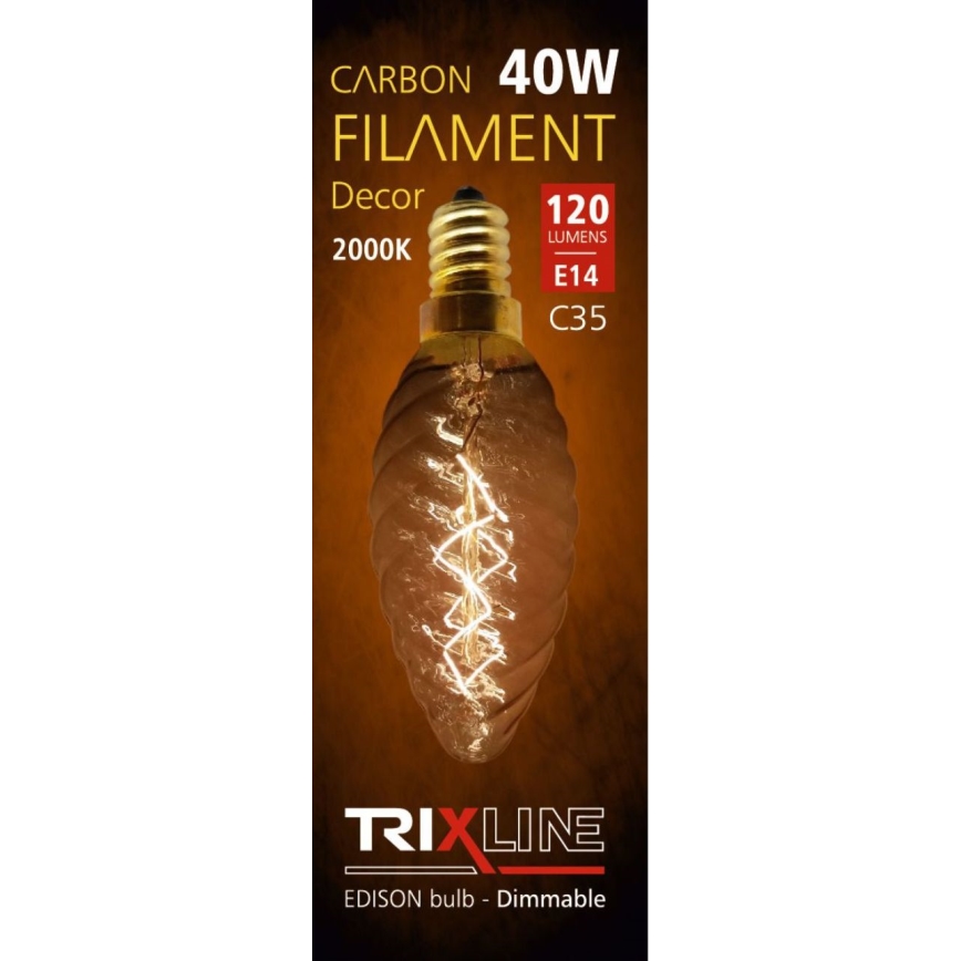 Bec industrial dimabil decorativ VINTAGE C35 E14/40W/230V | Luminam