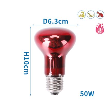 Bec infraroșu pentru terarii Nobleza E27/50W/230V IP54