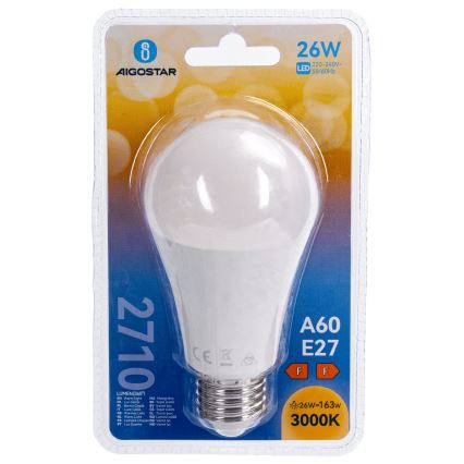 Bec LED A60 E27/26W/230V 3000K - Aigostar