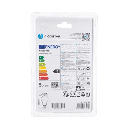 Bec LED A60 E27/8W/230V 330° 6500K - Aigostar