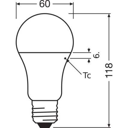 Bec LED A60, soclu E27, 13W, 230V, 3000K - Osram