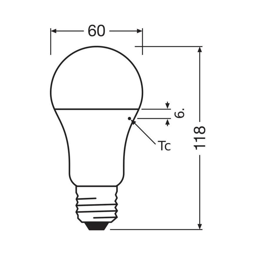 Bec LED A60, soclu E27, 13W, 230V, 3000K - Osram