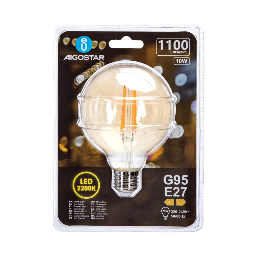 Bec LED Aigostar G95 E27/10W/230V 2200K