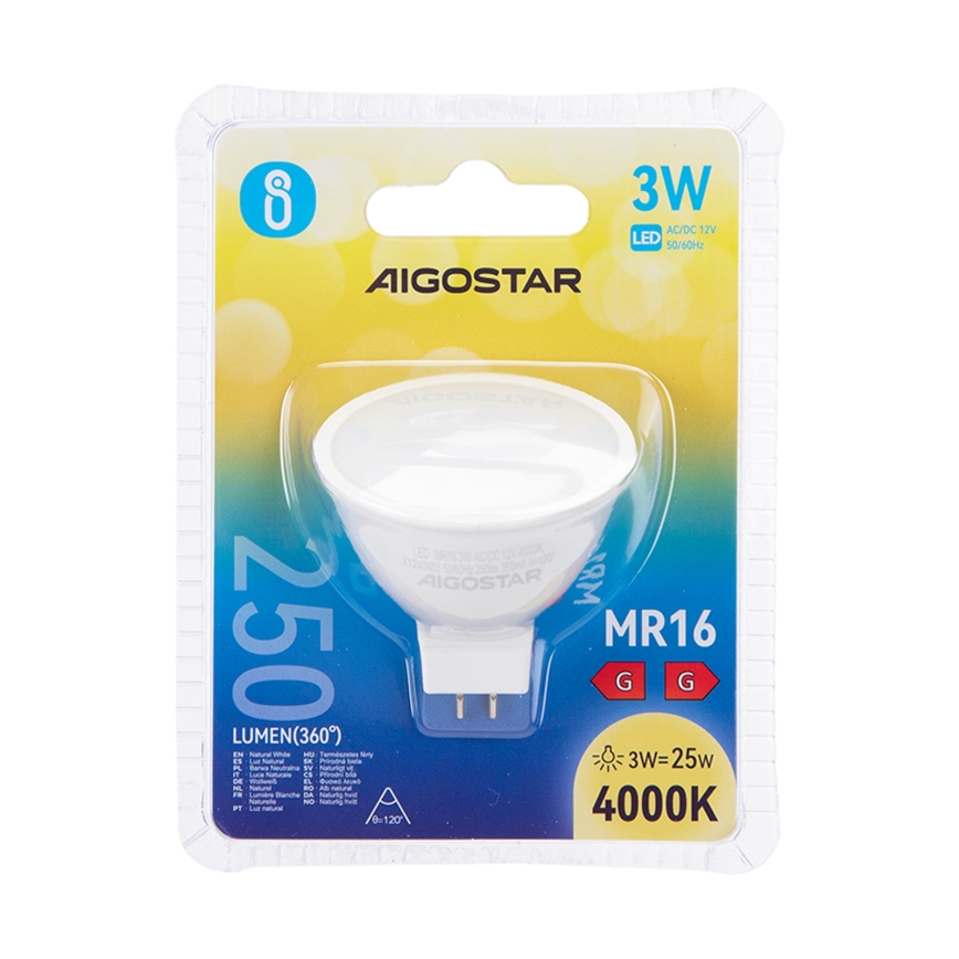 Bec LED Aigostar MR16 GU5,3/3W/12V 4000K