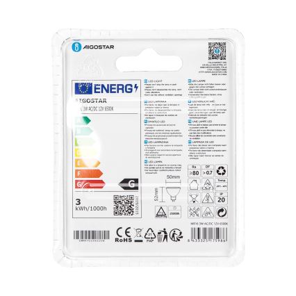 Bec LED Aigostar MR16 GU5,3/3W/12V 6500K