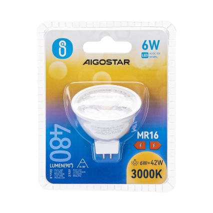 Bec LED Aigostar MR16 GU5,3/6W/12V 3000K
