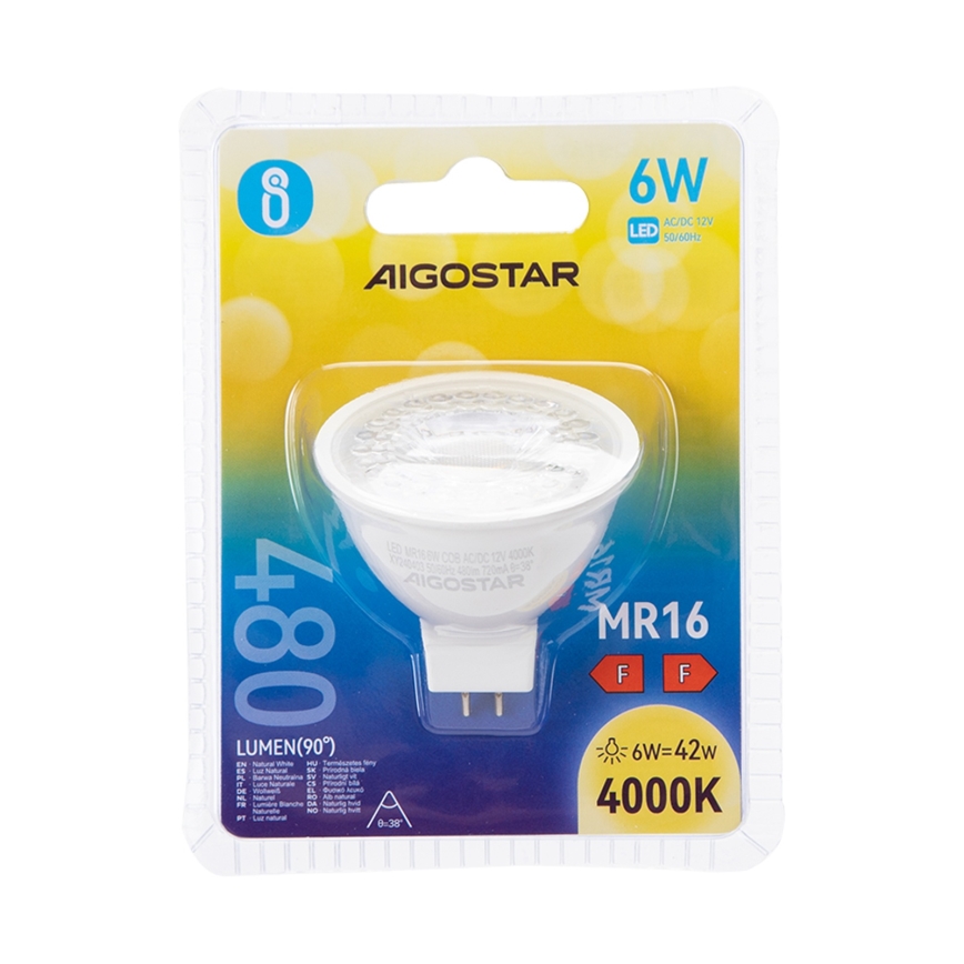 Bec LED Aigostar MR16 GU5,3/6W/12V 4000K