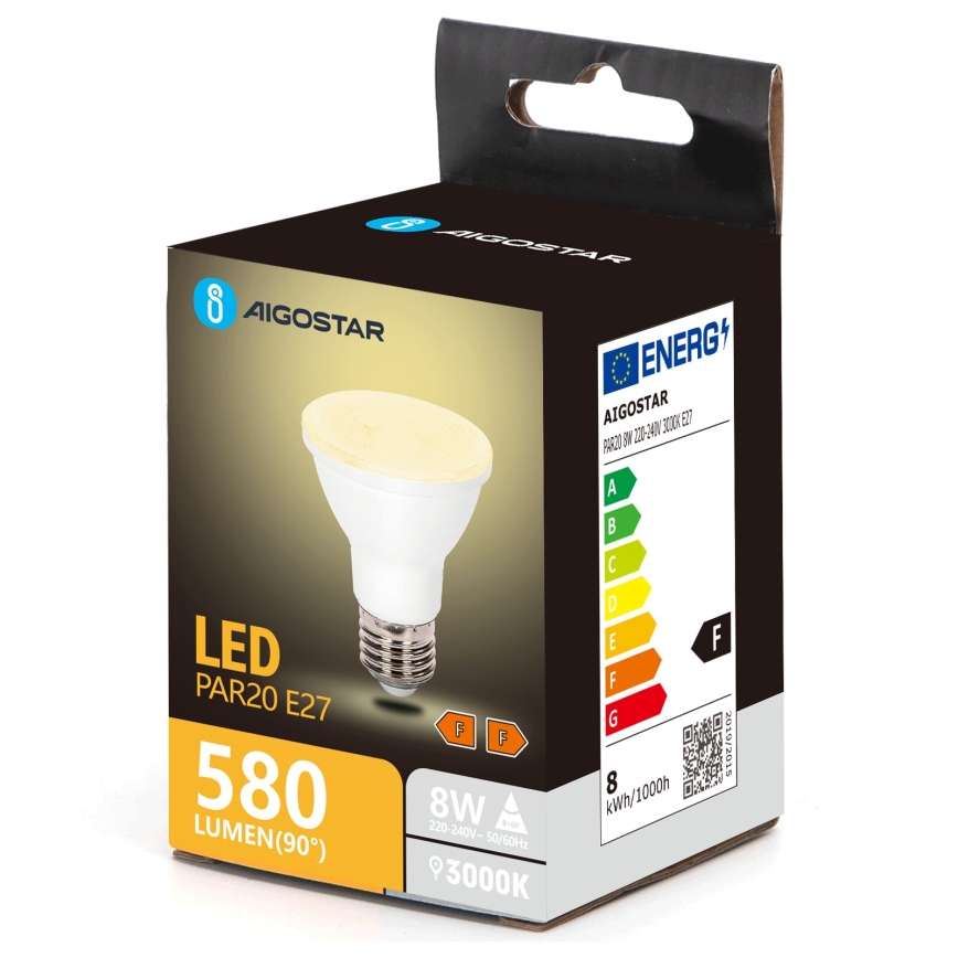 Bec LED Aigostar PAR20 E27/8W/230V 3000K