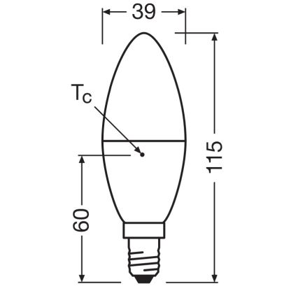 Bec LED B39, E14, 7,5 W, 230 V, 2700 K, din plastic reciclat - Osram