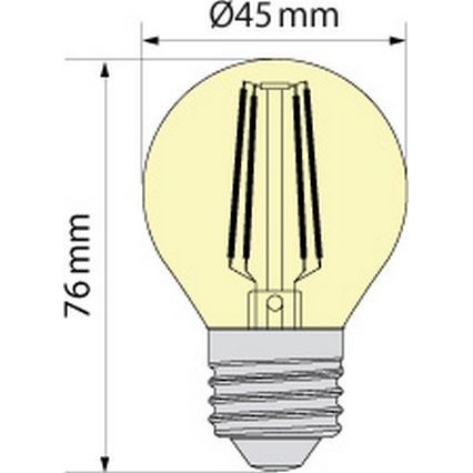 Bec LED Brilagi CLASIC AMBER G45 E27/4W/230V 2200K