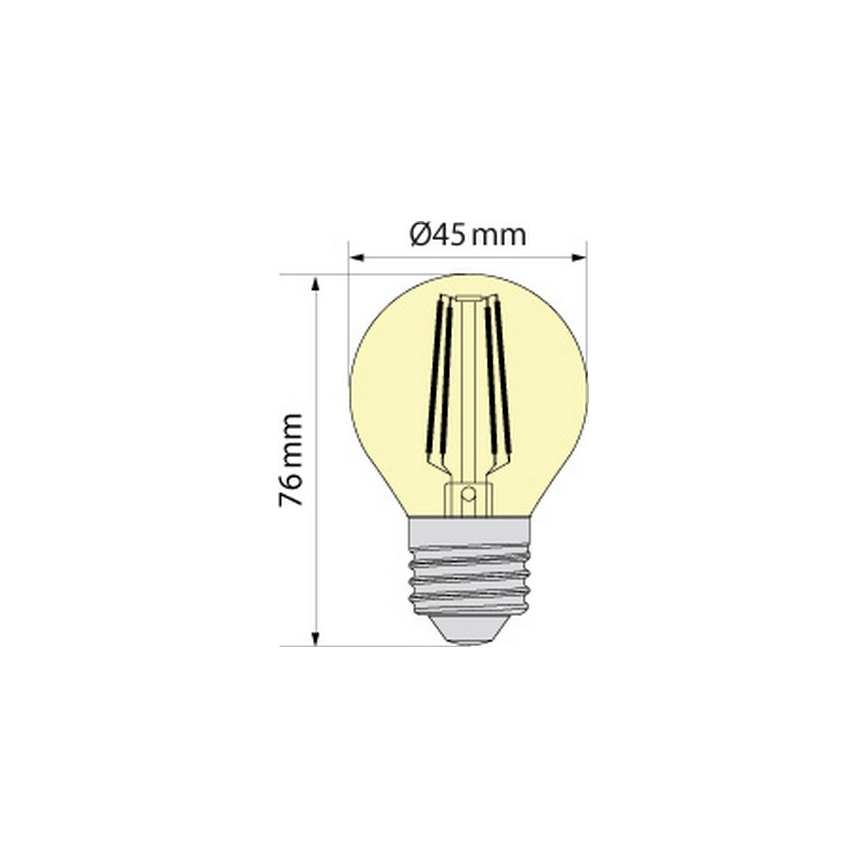 Bec LED Brilagi CLASIC AMBER G45 E27/4W/230V 2200K