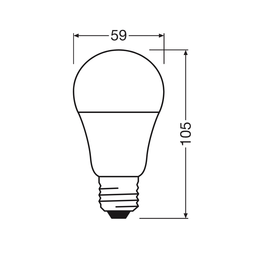 Bec LED CLASSIC A60 E27/8W/230V 2700K - Ledvance