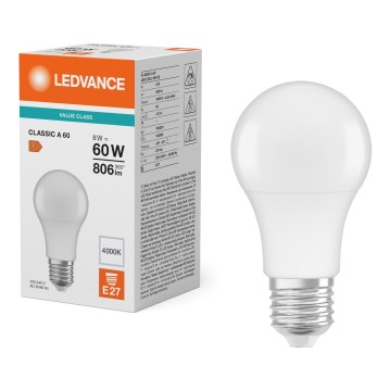 Bec LED CLASSIC A60 E27/8W/230V 4000K - Ledvance