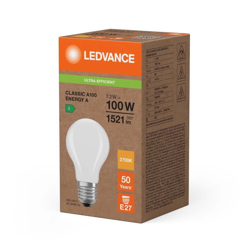 Bec LED CLASSIC FILAMENT A60 E27/7,2W/230V 2700K - Ledvance