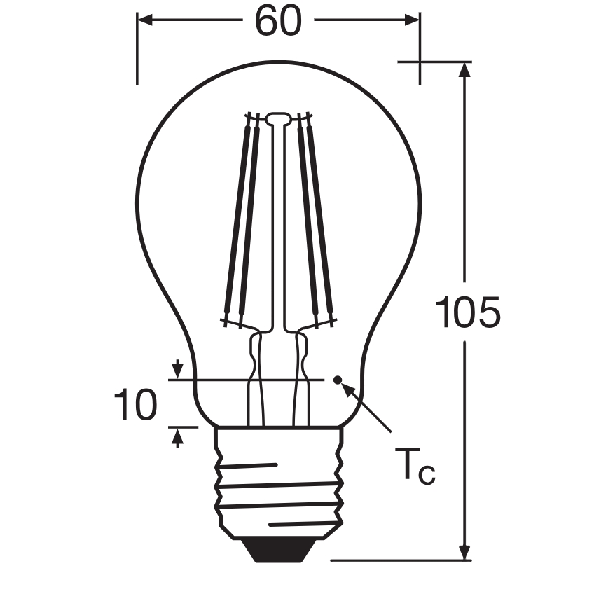 Bec LED CLASSIC FILAMENT A60 E27/7,5W/230V 2700K - Ledvance