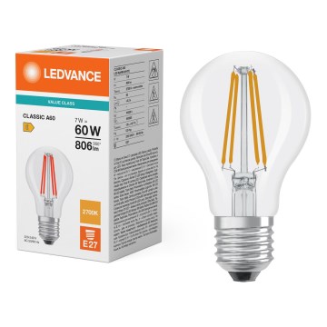 Bec LED CLASSIC FILAMENT A60 E27/7W/230V 2700K - Ledvance