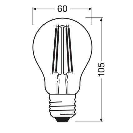 Bec LED CLASSIC FILAMENT A60 E27/7W/230V 2700K - Ledvance