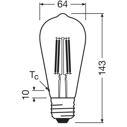 Bec LED CLASSIC FILAMENT E27/6,5W/230V 4000K - Osram