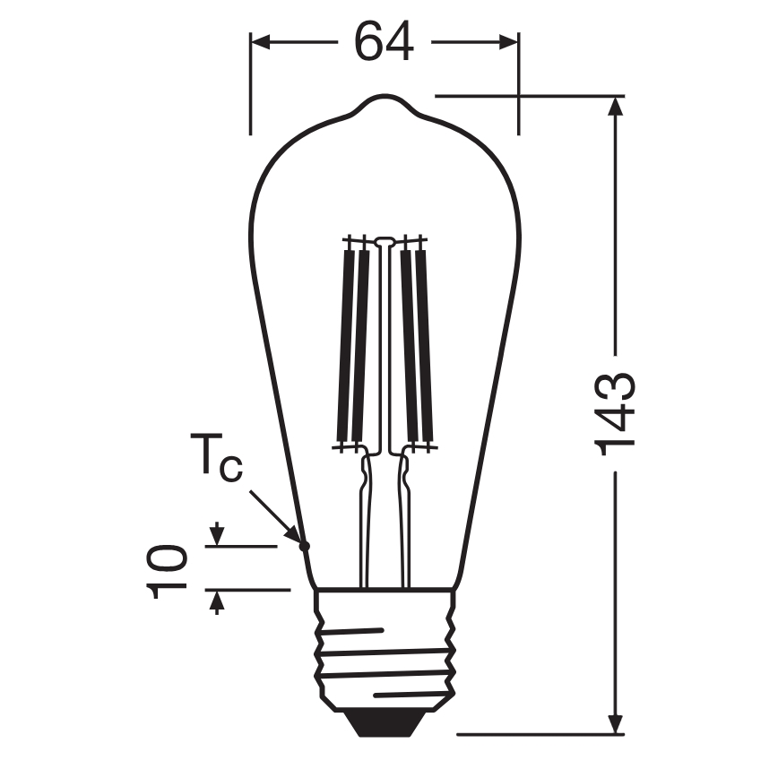 Bec LED CLASSIC FILAMENT E27/6,5W/230V 4000K - Osram