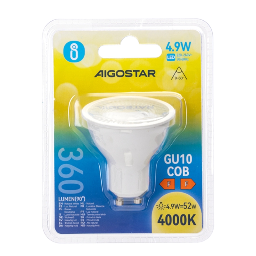 Bec LED COB GU10 4,9 W 230 V 4000 K - Aigostar