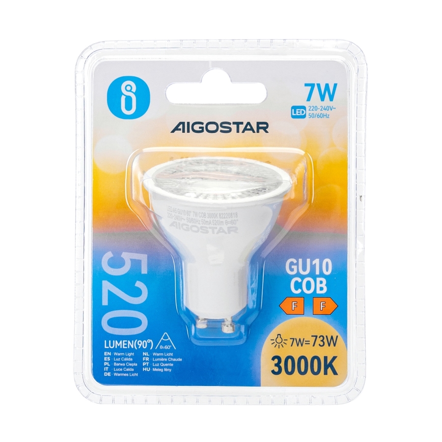 Bec LED COB GU10/7W/230V 3000K - Aigostar