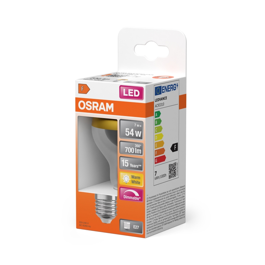 Bec LED cu cap oglindit SUPERSTAR E27/7W/230V 2700K auriu - Osram
