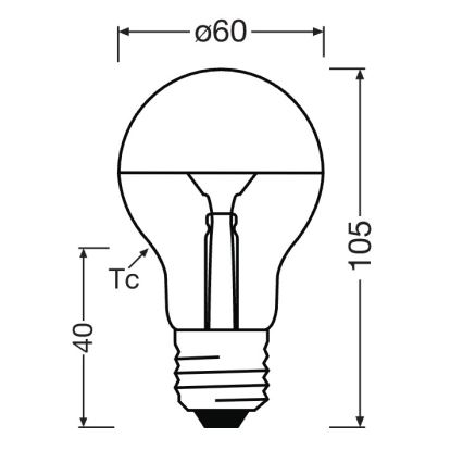Bec LED cu cap oglindit SUPERSTAR E27/7W/230V 2700K auriu - Osram