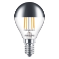 Bec LED cu cap sferic oglindit DECO Philips P45 E14/4W/230V 2700K