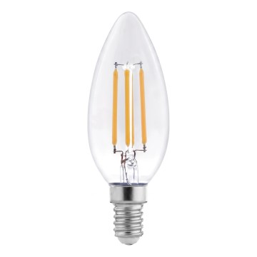 Bec LED cu filament C37, soclu E14, 6W, 230V, 3000K