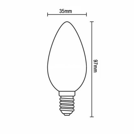 Bec LED cu filament C37, soclu E14, 6W, 230V, 3000K