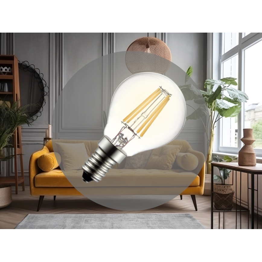 Bec LED cu filament G45 E14/6W/230V 3000K