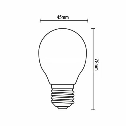 Bec LED cu filament G45 E14/6W/230V 4000K