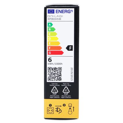 Bec LED cu filament T25 E14/6W/230V 3000K - BRILAGI