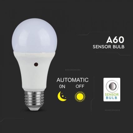 Bec LED cu senzor crepuscular E27/9W/230V 2700K
