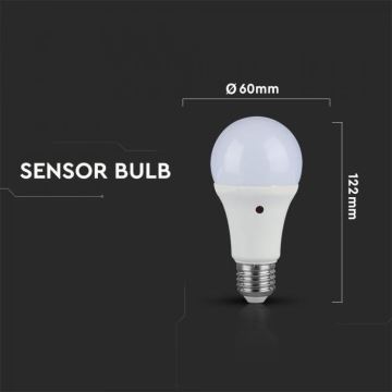 Bec LED cu senzor crepuscular E27/9W/230V 2700K