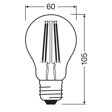 Bec LED cu senzor de amurg CLASSIC FILAMENT A60 E27/7,3W/230V 2700K - Osram