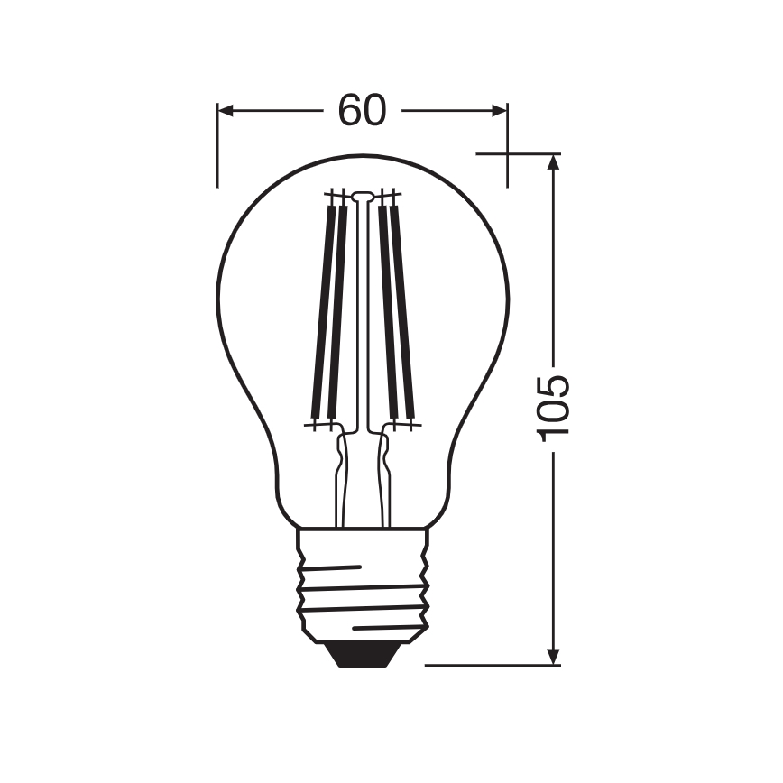 Bec LED cu senzor de amurg CLASSIC FILAMENT A60 E27/7,3W/230V 2700K - Osram