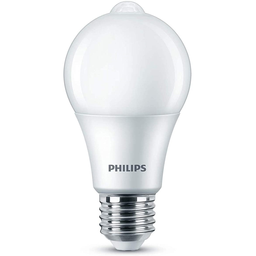 Bec LED cu senzor de mișcare Philips E27/8W/230V 2700K