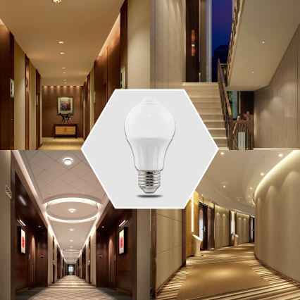 Bec LED cu senzor de mișcare și de amurg A60 E27/6W/230V 3000K - Aigostar