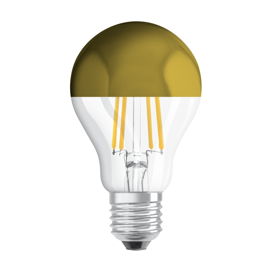 Bec LED cu vârf oglindă FILAMENT E27/6,5W/230V 2700K auriu - Osram