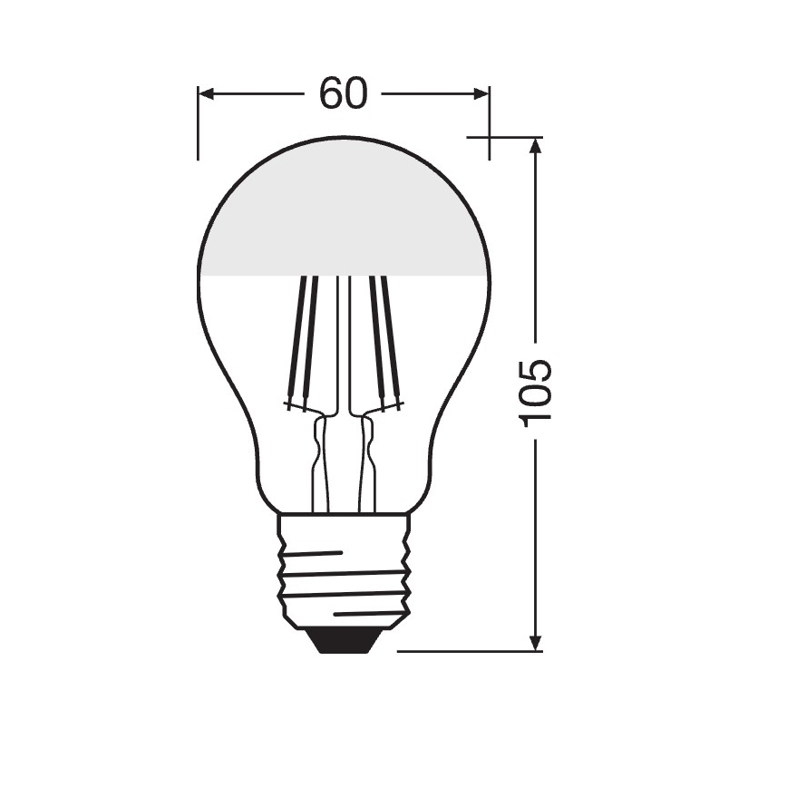 Bec LED cu vârf oglindă FILAMENT E27/6,5W/230V 2700K auriu - Osram