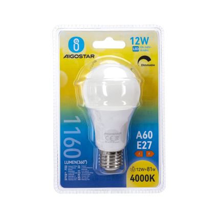 Bec LED dimabil A60 E27/12W/230V 4000K - Aigostar