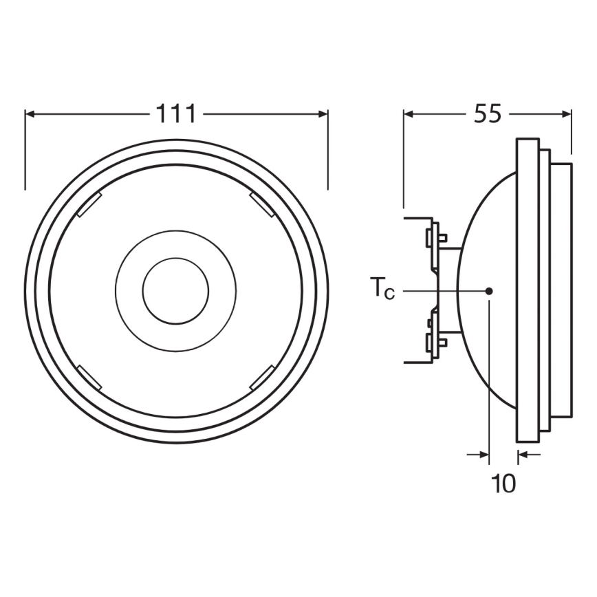 Bec LED dimabil AR111 G53/7,2W/12V 1800-2700K 24° CRI 90 - Ledvance