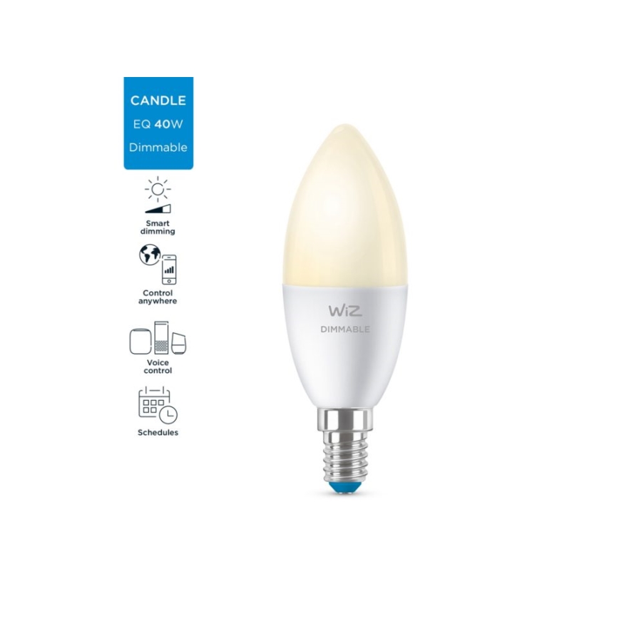 Bec LED dimabil C37 E14/4,9W/230V 2700K CRI 90 Wi-Fi WiZ